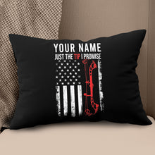 Load image into Gallery viewer, Personalized US Flag Just The Tip I Promise Archery Pillow Archery Gifts VHM0838