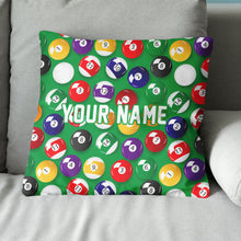 Load image into Gallery viewer, Personalized Billiard Balls Pillow, Custom Throw Pillows Billiards Gifts VHM0842