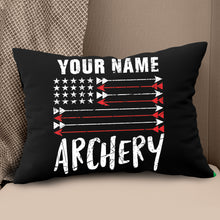 Load image into Gallery viewer, Personalized US Flag Arrow Archery Pillow Custom Gift For Archery Lovers VHM0867