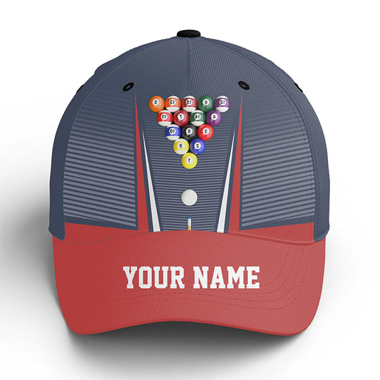 Personalized Billiard Balls Red Blue Sports Style Cap Hats For Men And Women, Custom Billiards Hat VHM0344
