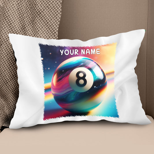 Personalized Colorful 8 Ball Billiard Throw Pillow Custom Billiard Gifts VHM0904