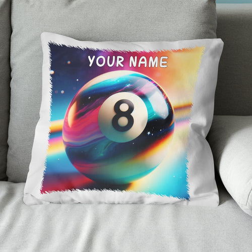 Personalized Colorful 8 Ball Billiard Throw Pillow Custom Billiard Gifts VHM0904