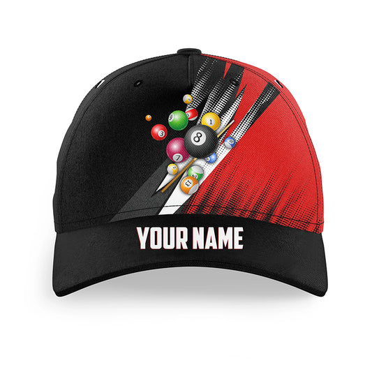Billiard 8 Ball Pool Custom Name 3D Billiard Hats Cap, Personalized Pool Balls Top Hat Billiards VHM0578