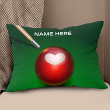 Load image into Gallery viewer, Personalized Red Billiard Ball Heart Throw Pillow Best Valentine Gifts VHM0943
