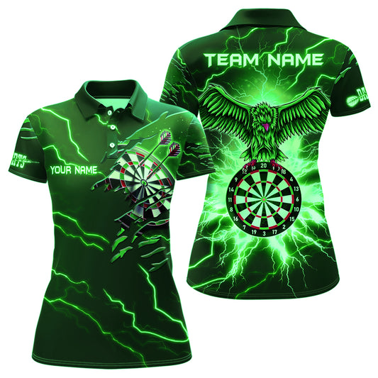 Personalized Thunder Green Eagle Dart Polo Shirts Custom Dart Shirts For Women Dart Team Shirts VHM1143