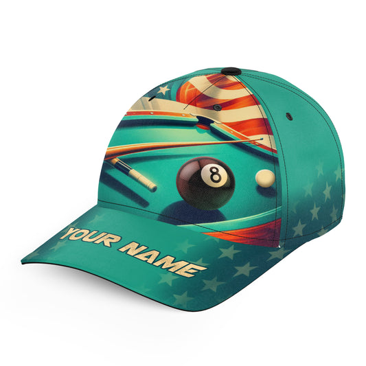 Personalized US Flag 8 Ball Billiard Hats Cap For Pool Player Custom Name 3D Top Hat Billiars Gifts VHM0954