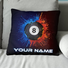 Load image into Gallery viewer, Personalized Water And Fire 8 Ball Billiard Pillow Custom Billiard Gifts VHM0830