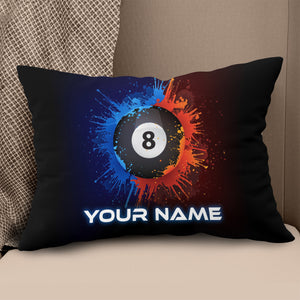 Personalized Water And Fire 8 Ball Billiard Pillow Custom Billiard Gifts VHM0830