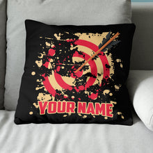 Load image into Gallery viewer, Personalized Red Target Archery Pillows Custom Name Pillow Archery Gifts VHM0837