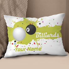 Load image into Gallery viewer, Personalized Green Splash 8 Ball Billiard Pillow Custom Billiards Gifts VHM0850