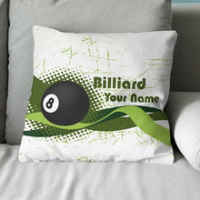 Load image into Gallery viewer, Personalized Green 8 Ball Billiards Pillow Custom Gifts For Pool Players VHM0852