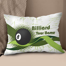 Load image into Gallery viewer, Personalized Green 8 Ball Billiards Pillow Custom Gifts For Pool Players VHM0852
