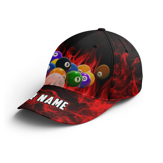Personalized Billiard Balls Flame Red 3D Billiard Hats Cap, Custom Top Hat Billiards, Billiards Gifts VHM0522