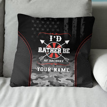 Load image into Gallery viewer, Personalized Camouflage US Flag Archery Pillow Custom Archery Gift Ideas VHM0868