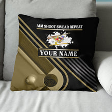 Load image into Gallery viewer, Billiard Aim Shoot Swear Repeat Pillow Custom Gifts For Billiard Players VHM0878