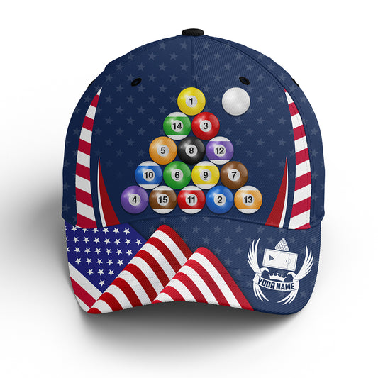 Personalized Patriotic Waving Flag Billiard Hats Cap For Men And Women, Custom Top Hat Billiards VHM0351