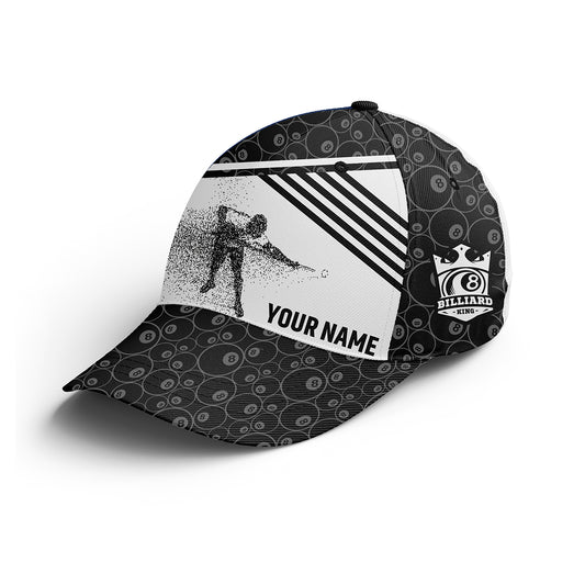 8 Ball Pattern Pool Custom Billiard Hats Black For Billiards Players, Personalized Top Hat Billiards VHM0354