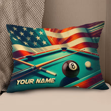 Load image into Gallery viewer, Personalized US Flag 8 Ball Billiard Pillow, Throw Pillow Billiard Gifts VHM0903