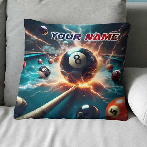 Personalized Thunder Lightning 8 Ball Billiard 3D Pillow Top Pillow Gift VHM0898