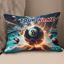 Load image into Gallery viewer, Personalized Thunder Lightning 8 Ball Billiard 3D Pillow Top Pillow Gift VHM0898
