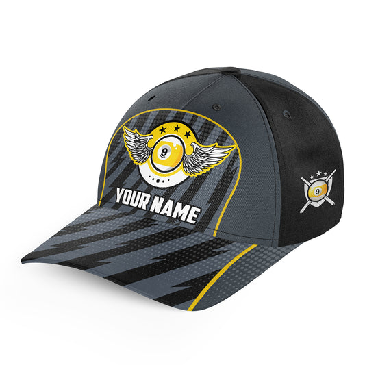 9 Ball Pool Wings Custom Name Billiards Hats Cap, Personalized 9 Ball Pool Top Hat Billiards VHM0579