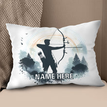 Load image into Gallery viewer, Personalized Watercolor Archer Archery Pillow Custom Archery Gifts Ideas VHM0917