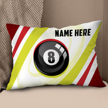 Load image into Gallery viewer, Personalized Red Green 8 Ball Billiard Pillow Custom Best Billiard Gifts VHM0928