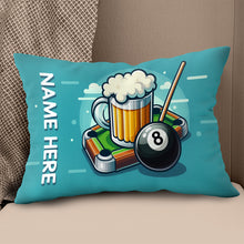 Load image into Gallery viewer, Personalized Funny Beer And Billiards 8 Ball Throw Pillow Billiard Gifts VHM0929