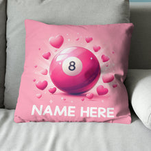 Load image into Gallery viewer, Personalized Funny Pink 8 Ball Billiard With Hearts Pillow Valentine Gifts VHM0939