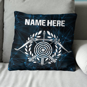 Personalized Blue 3D Target Archery Throw Pillow Gift For Archery Lovers VHM0933