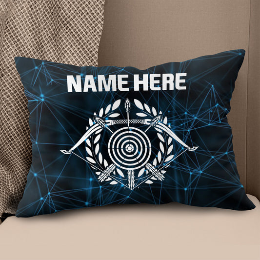 Personalized Blue 3D Target Archery Throw Pillow Gift For Archery Lovers VHM0933