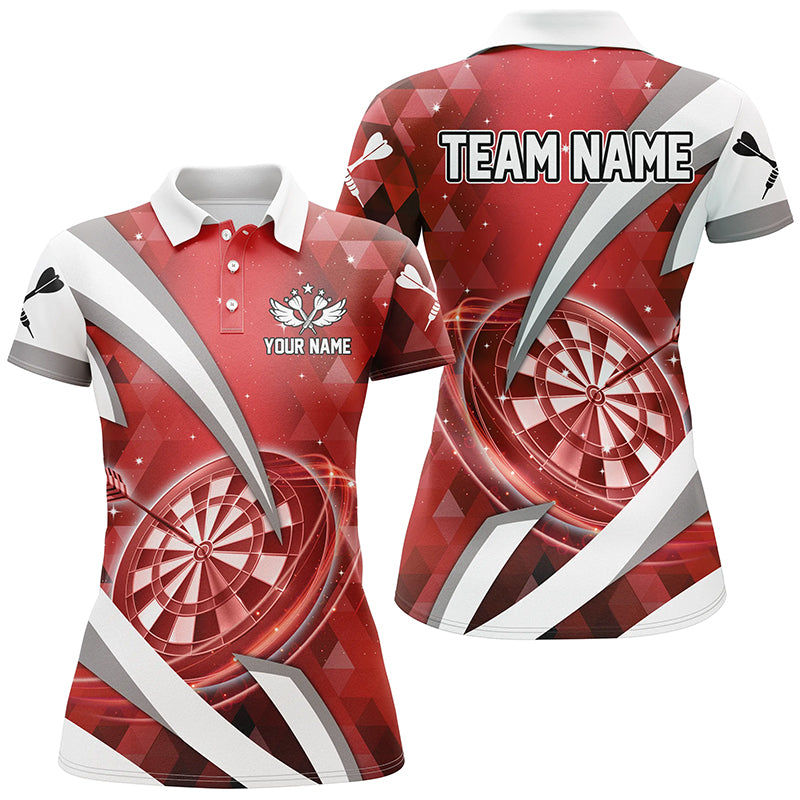 Personalized Red Jerseys Darts Board 3D Women Darts Polo Shirts Custom Team League Darts Shirts TDM1438