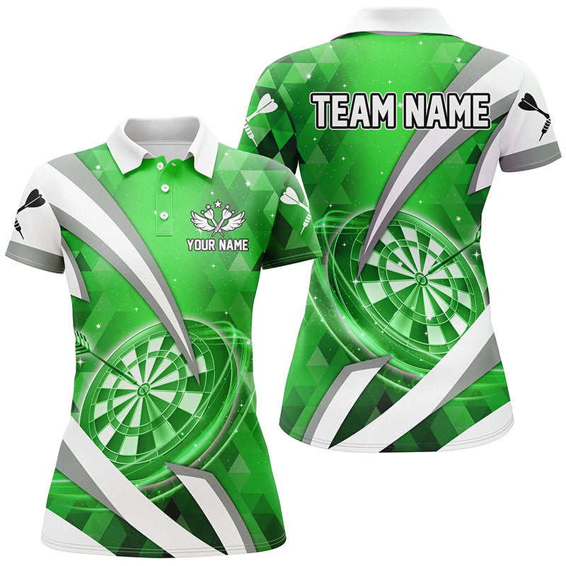 Personalized Green Jerseys Darts Board 3D Women Darts Polo Shirts Custom Team League Darts Shirts TDM1440