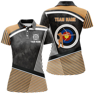 Personalized Archery 3d Polo Shirts For Women Custom Team Name Archery Jerseys Outfits, Archery Gifts TDM0568