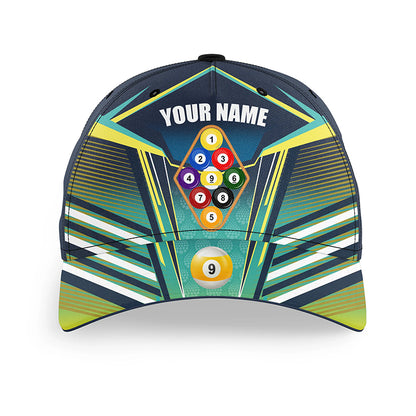 9 Ball Pool Personalized Billiard Caps Hats For Men Women, Custom Adjustable 3D Printed Billiard Baseball Caps TDM0725