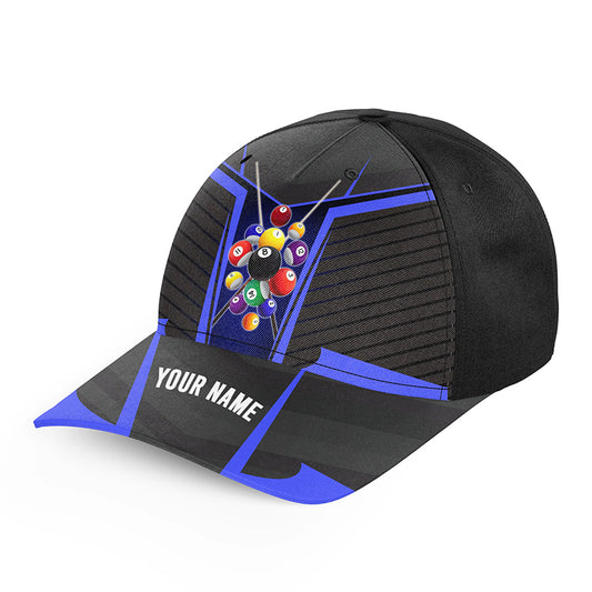 Personalized Blue Jerseys Billiard Balls Caps, Best Custom Name Billiard Hats For Pool Player TDM0907