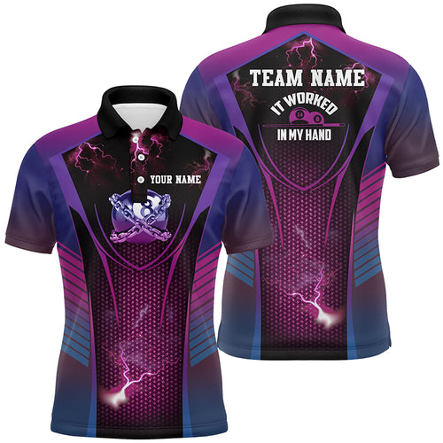 It Worked In My Hand Funny 8 Ball Billiard 3D Polo Shirts For Men, Custom Funny Pool Shirts TDM0120