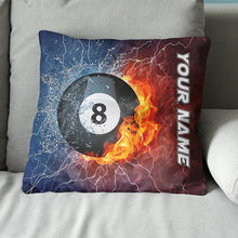Load image into Gallery viewer, 8 Ball Pool On Fire And Water Billiards Pillow Best Custom Throw Pillows TDM0745