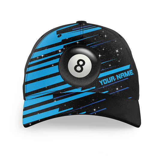 Blue 8 Ball Pool Billiard Jerseys Caps, Custom Name Top Hat Billiards For Pooler TDM0921