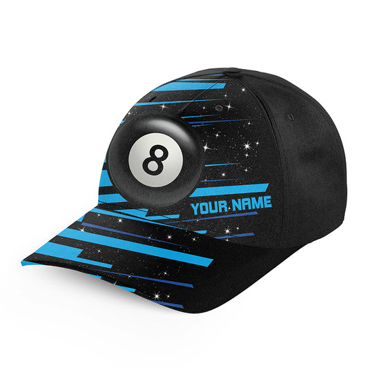 Blue 8 Ball Pool Billiard Jerseys Caps, Custom Name Top Hat Billiards For Pooler TDM0921