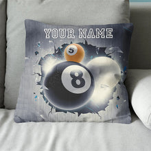 Load image into Gallery viewer, Personalized Abstract Billiard Balls Throw Pillow, Billiard Pillow Gifts TDM0789