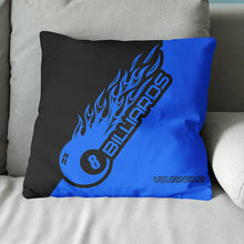 Load image into Gallery viewer, Black Blue 8 Ball Billiard Pillow Custom Name Pool Gifts Throw Pillow TDM0793