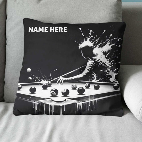 Funny Billiard Player Custom Black Pillows, Billiards Decorative Pillows TDM0833