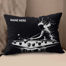 Load image into Gallery viewer, Funny Billiard Player Custom Black Pillows, Billiards Decorative Pillows TDM0833