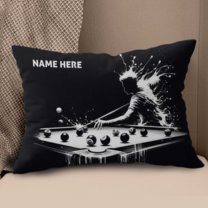 Funny Billiard Player Custom Black Pillows, Billiards Decorative Pillows TDM0833