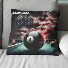 Load image into Gallery viewer, Customized Patriotic US Flag Billiard Pillows, 8 Ball Pool Throw Pillows TDM0841