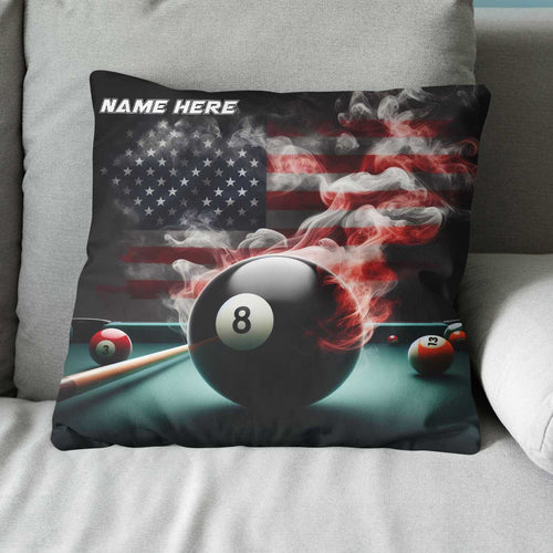 Customized Patriotic US Flag Billiard Pillows, 8 Ball Pool Throw Pillows TDM0841
