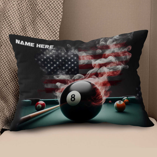 Customized Patriotic US Flag Billiard Pillows, 8 Ball Pool Throw Pillows TDM0841