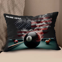 Load image into Gallery viewer, Customized Patriotic US Flag Billiard Pillows, 8 Ball Pool Throw Pillows TDM0841
