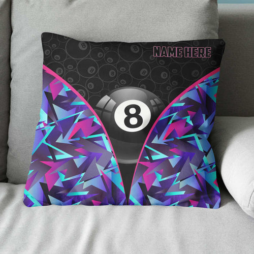 Personalized 8 Ball Pool Throw Pillow Custom Name Billiard Pillows Gifts TDM0843